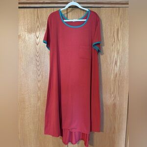 LuLaRoe Carly Blood Orange Casual Tiered Sundress